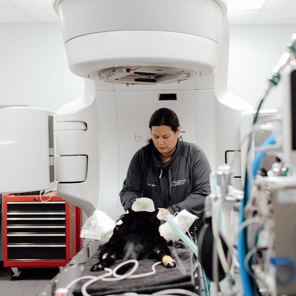 Doctor With Oncology Patient Receiving Radiation Therapy